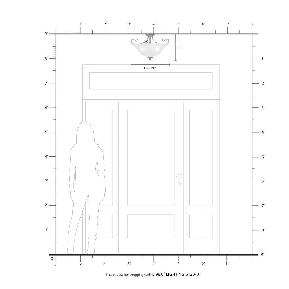 Coronado 3 Light Antique Brass Semi Flush Mount by Livex Lighting 4 Coronado 3 Light Antique Brass Semi Flush Mount by Livex Lighting - Image 4