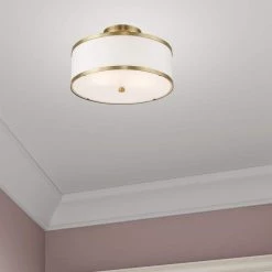 Park Ridge 2 Light Antique Brass Semi Flush Mount by Livex Lighting -Livex Lighting shop antique brass livex lighting flush mount lights 62627 01 a0 1000