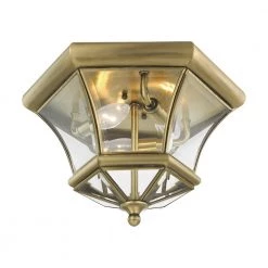 Monterey 3-Light Antique Brass Flush Mount by Livex Lighting -Livex Lighting shop antique brass livex lighting flush mount lights 7053 01 1f 1000