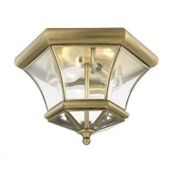 Monterey 3-Light Antique Brass Flush Mount by Livex Lighting -Livex Lighting shop antique brass livex lighting flush mount lights 7053 01 4f 1000