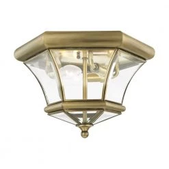 Monterey 3-Light Antique Brass Flush Mount by Livex Lighting