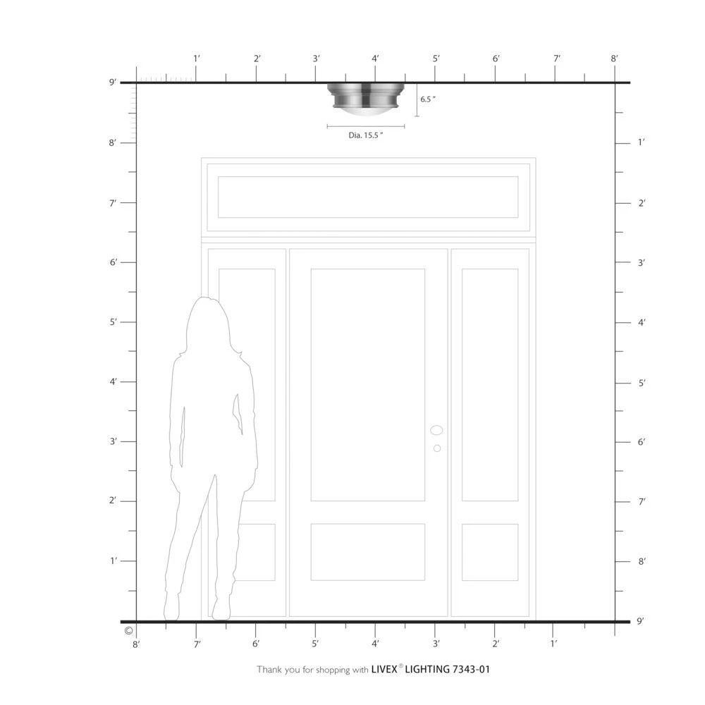 Astor 3 Light Antique Brass Flush Mount by Livex Lighting 5 Astor 3 Light Antique Brass Flush Mount by Livex Lighting - Image 5