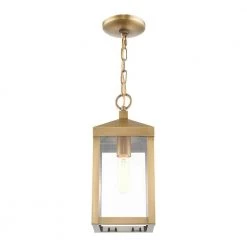 Nyack 1 Light Antique Brass Outdoor Pendant Lantern by Livex Lighting -Livex Lighting shop antique brass livex lighting outdoor pendant lights 20591 01 1f 1000