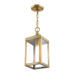 Nyack 1 Light Antique Brass Outdoor Pendant Lantern by Livex Lighting -Livex Lighting shop antique brass livex lighting outdoor pendant lights 20591 01 44 1000