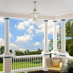 Westover 3 Light Antique Brass Outdoor Pendant Lantern by Livex Lighting -Livex Lighting shop antique brass livex lighting outdoor pendant lights 2385 01 1d 1000