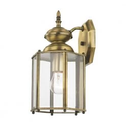 Classic 1-Light Antique Brass Hardwired Outdoor Coach Wall Lantern Sconce by Livex Lighting -Livex Lighting shop antique brass livex lighting outdoor sconces 2007 01 44 1000