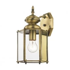 Classic 1-Light Antique Brass Hardwired Outdoor Coach Wall Lantern Sconce by Livex Lighting -Livex Lighting shop antique brass livex lighting outdoor sconces 2007 01 4f 1000