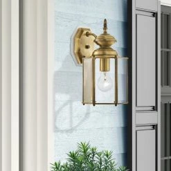 Classic 1-Light Antique Brass Hardwired Outdoor Coach Wall Lantern Sconce by Livex Lighting -Livex Lighting shop antique brass livex lighting outdoor sconces 2007 01 76 1000