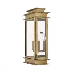 Princeton 2-Light Antique Brass Outdoor Wall Lantern Sconce by Livex Lighting -Livex Lighting shop antique brass livex lighting outdoor sconces 2018 01 1f 1000
