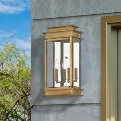 Princeton 2-Light Antique Brass Outdoor Wall Lantern Sconce by Livex Lighting -Livex Lighting shop antique brass livex lighting outdoor sconces 2018 01 76 1000