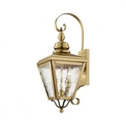 Cambridge 2 Light Antique Brass Outdoor Wall Sconce by Livex Lighting -Livex Lighting shop antique brass livex lighting outdoor sconces 2031 01 4f 1000