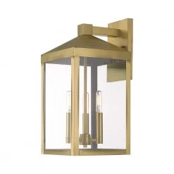 Nyack 3-Light Antique Brass Hardwired Outdoor Wall Lantern Sconce by Livex Lighting -Livex Lighting shop antique brass livex lighting outdoor sconces 20584 01 fa 1000