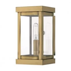 Hopewell 1-Light Antique Brass Outdoor Wall Lantern Sconce by Livex Lighting