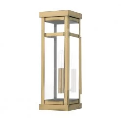 Hopewell 1-Light Antique Brass Outdoor Wall Lantern Sconce by Livex Lighting