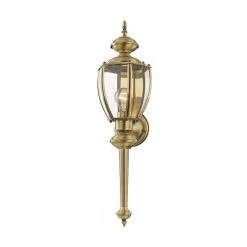 Outdoor Basics 1 Light Antique Brass Outdoor Wall Sconce by Livex Lighting -Livex Lighting shop antique brass livex lighting outdoor sconces 2112 01 44 1000
