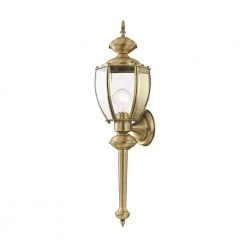 Outdoor Basics 1 Light Antique Brass Outdoor Wall Sconce by Livex Lighting -Livex Lighting shop antique brass livex lighting outdoor sconces 2112 01 fa 1000