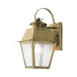 Mansfield 1 Light Antique Brass Outdoor Wall Sconce by Livex Lighting