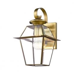 Westover 1 Light Antique Brass Outdoor Wall Sconce by Livex Lighting -Livex Lighting shop antique brass livex lighting outdoor sconces 2181 01 4f 1000