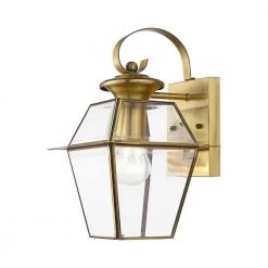 Westover 1 Light Antique Brass Outdoor Wall Sconce by Livex Lighting