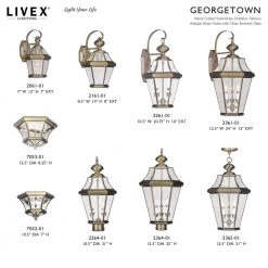 Georgetown 2 Light Antique Brass Outdoor Wall Sconce by Livex Lighting -Livex Lighting shop antique brass livex lighting outdoor sconces 2261 01 d4 1000