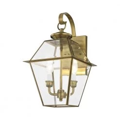 Westover 2 Light Antique Brass Outdoor Wall Sconce by Livex Lighting