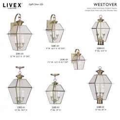 Westover 2 Light Antique Brass Outdoor Wall Sconce by Livex Lighting -Livex Lighting shop antique brass livex lighting outdoor sconces 2281 01 d4 1000