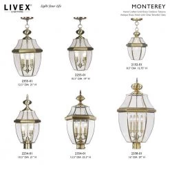 Monterey 3-Light Antique Brass Hardwired Outdoor Wall Lantern Sconce by Livex Lighting 17 Monterey 3-Light Antique Brass Hardwired Outdoor Wall Lantern Sconce by Livex Lighting -Livex Lighting shop antique brass livex lighting outdoor sconces 2351 01 76 1000