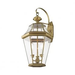 Georgetown 3 Light Antique Brass Outdoor Wall Sconce by Livex Lighting 17 Georgetown 3 Light Antique Brass Outdoor Wall Sconce by Livex Lighting -Livex Lighting shop antique brass livex lighting outdoor sconces 2361 01 1f 1000