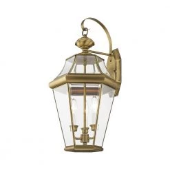 Georgetown 3 Light Antique Brass Outdoor Wall Sconce by Livex Lighting 18 Georgetown 3 Light Antique Brass Outdoor Wall Sconce by Livex Lighting -Livex Lighting shop antique brass livex lighting outdoor sconces 2361 01 44 1000