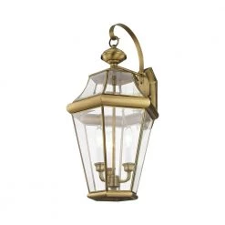 Georgetown 3 Light Antique Brass Outdoor Wall Sconce by Livex Lighting 19 Georgetown 3 Light Antique Brass Outdoor Wall Sconce by Livex Lighting -Livex Lighting shop antique brass livex lighting outdoor sconces 2361 01 fa 1000