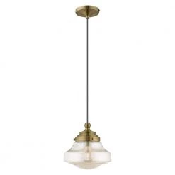 Art Glass Mini Pendants 1 Light Antique Brass Mini Pendant by Livex Lighting -Livex Lighting shop antique brass livex lighting pendant lights 41223 01 c3 1000