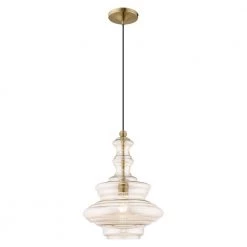 Art Glass Mini Pendants 1 Light Antique Brass Mini Pendant by Livex Lighting -Livex Lighting shop antique brass livex lighting pendant lights 41224 01 4f 1000