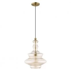 Art Glass Mini Pendants 1 Light Antique Brass Mini Pendant by Livex Lighting -Livex Lighting shop antique brass livex lighting pendant lights 41224 01 c3 1000