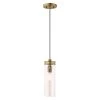 Art Glass Mini Pendants 1 Light Antique Brass Mini Pendant by Livex Lighting