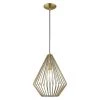 Geometric Shade Mini Pendants 1 Light Antique Brass Mini Pendant by Livex Lighting