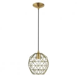 Geometric Shade Mini Pendants 1 Light Antique Brass Mini Pendant by Livex Lighting -Livex Lighting shop antique brass livex lighting pendant lights 41326 01 c3 1000