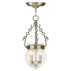 Everett 2 Light Antique Brass Pendant by Livex Lighting