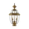 Monterey 2 Light Antique Brass Outdoor Post Top Lantern by Livex Lighting