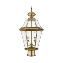 Georgetown 2 Light Antique Brass Outdoor Post Top Lantern by Livex Lighting -Livex Lighting shop antique brass livex lighting post lanterns 2264 01 c3 1000