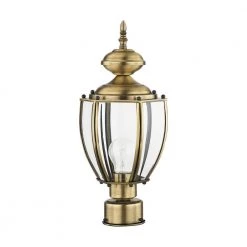 Outdoor Basics 1 Light Antique Brass Outdoor Post Top Lantern by Livex Lighting -Livex Lighting shop antique brass livex lighting post light sets 2009 01 fa 1000