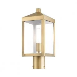 Nyack 1 Light Antique Brass Outdoor Post Top Lantern by Livex Lighting -Livex Lighting shop antique brass livex lighting post light sets 20590 01 1f 1000