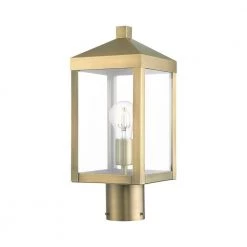 Nyack 1 Light Antique Brass Outdoor Post Top Lantern by Livex Lighting -Livex Lighting shop antique brass livex lighting post light sets 20590 01 76 1000