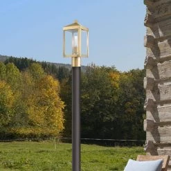 Nyack 1 Light Antique Brass Outdoor Post Top Lantern by Livex Lighting -Livex Lighting shop antique brass livex lighting post light sets 20590 01 a0 1000