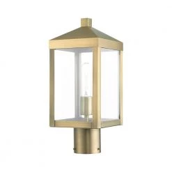Nyack 1 Light Antique Brass Outdoor Post Top Lantern by Livex Lighting -Livex Lighting shop antique brass livex lighting post light sets 20590 01 c3 1000
