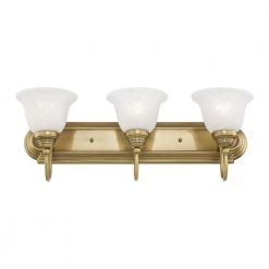 Belmont 3-Light Medium Antique Brass Wall Bath Vanity Light by Livex Lighting -Livex Lighting shop antique brass livex lighting vanity lighting 1003 01 1f 1000