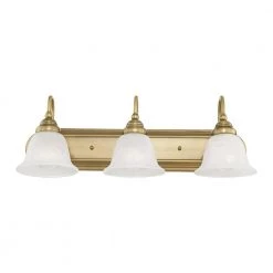 Belmont 3-Light Medium Antique Brass Wall Bath Vanity Light by Livex Lighting -Livex Lighting shop antique brass livex lighting vanity lighting 1003 01 4f 1000