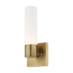 Aero 1 Light Antique Brass ADA Wall Sconce by Livex Lighting -Livex Lighting shop antique brass livex lighting vanity lighting 10101 01 44 1000