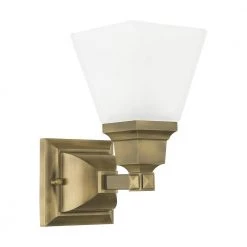 Mission 1 Light Antique Brass Wall Sconce by Livex Lighting -Livex Lighting shop antique brass livex lighting vanity lighting 1031 01 c3 1000