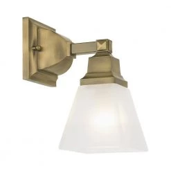 Mission 1 Light Antique Brass Wall Sconce by Livex Lighting -Livex Lighting shop antique brass livex lighting vanity lighting 1031 01 fa 1000