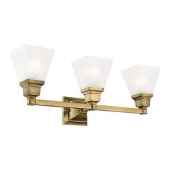 Mission 3 Light Antique Brass Bath Vanity by Livex Lighting -Livex Lighting shop antique brass livex lighting vanity lighting 1033 01 1f 1000